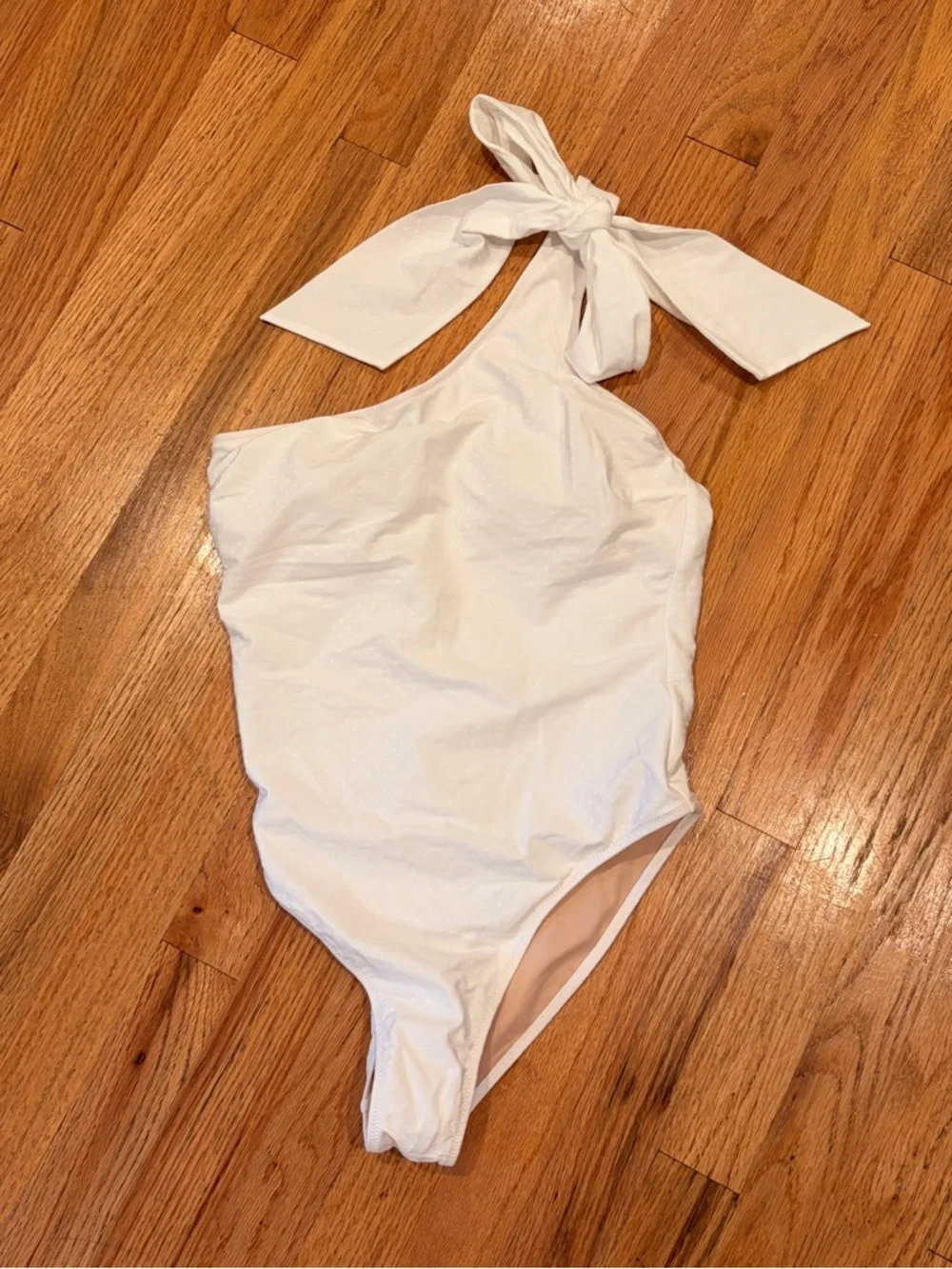 Victoria Secret One-Shoulder White Tie-Shoulder Swimsuit